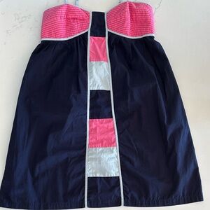 Stylish Pink and Navy Mini Dress XS Saks Fifth Ave